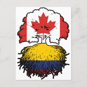Cartão Postal Colômbia - Canadá, Colômbia - Bandeira das Raízes