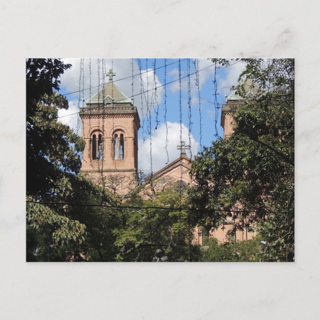 Cartão Postal Colômbia-Plaza Bolivar-Medellin-Iglesia (Frente)