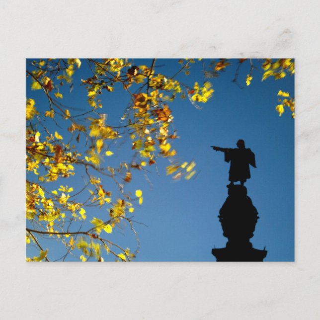 Cartão Postal Colombo Monument, Barcelona, Espanha (Frente)