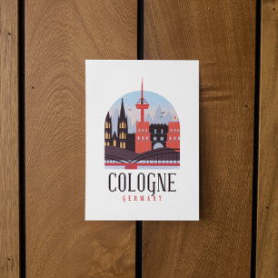 Cartão Postal Colônia Alemanha Vintage Cityscape Magnet