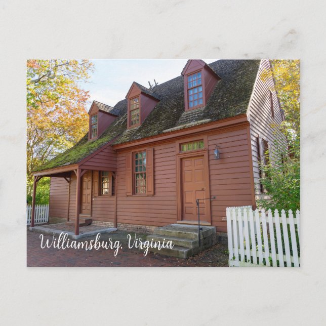 Cartão Postal Colonial Williamsburg Virginia (Frente)