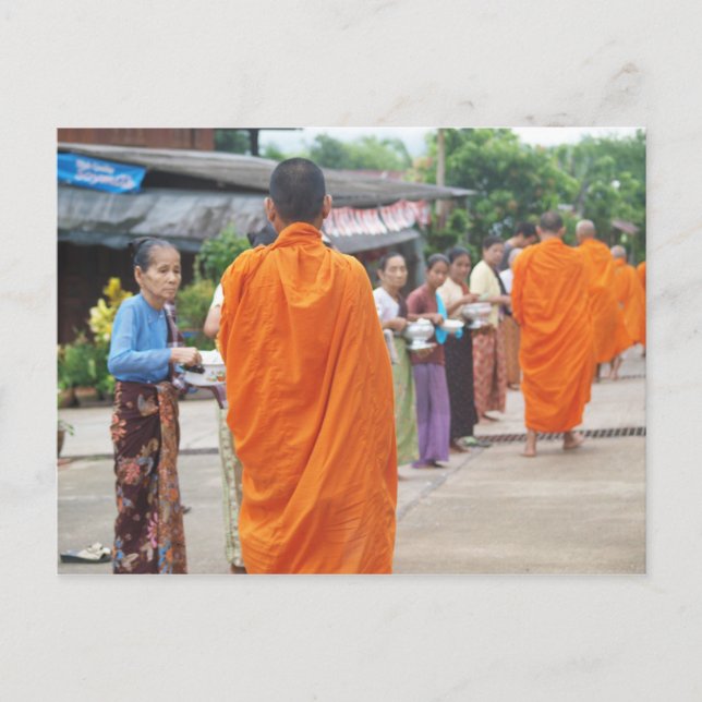 Cartão Postal Coloque arroz em Monk (Frente)