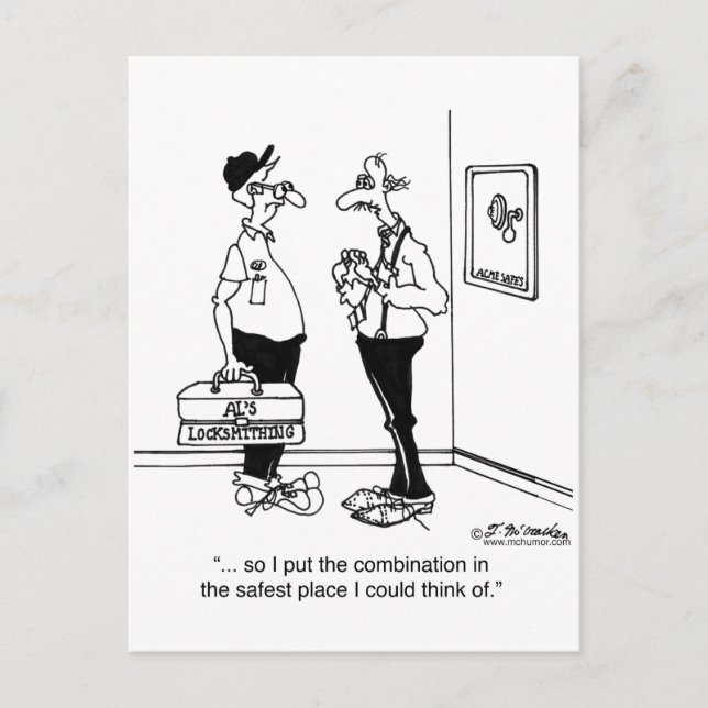 Cartão Postal Coloquei a combinação no cofre (Frente)