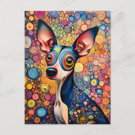 Cartão Postal Color Splash Pop-Art Dog Portrait