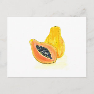Cartão Postal Coloração aquosa do Papaya