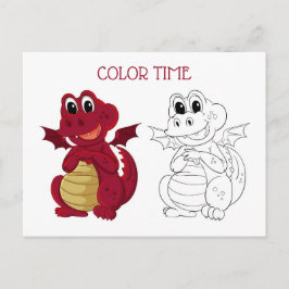 Cartão Postal Coloração de Crianças Cujas Atividades Eram Vermel