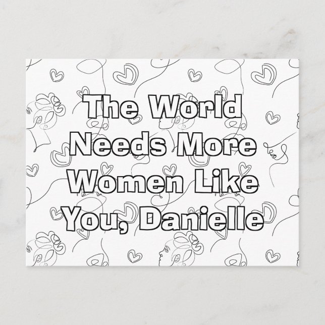 Cartão Postal Coloração Internacional Personalizada do Dia da Mu (Frente)