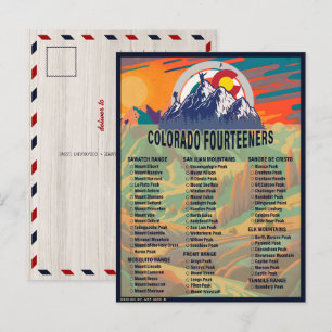 Cartão Postal Colorado 14ers Fourteeners Mountain Escalbing