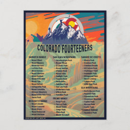 Cartão Postal Colorado 14ers Fourteeners Mountain Escalbing