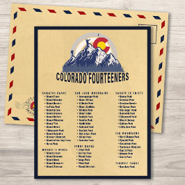 Cartão Postal Colorado 14ers Fourteeners Mountain Escalbing