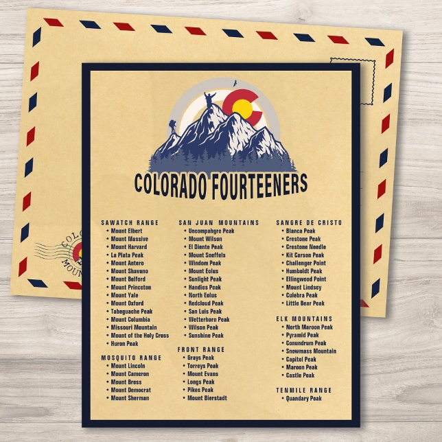 Cartão Postal Colorado 14ers Fourteeners Mountain Escalbing (Criador carregado)