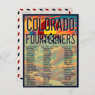 Cartão Postal Colorado 14ers Fourteeners Mountain Escalbing