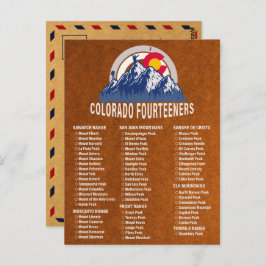 Cartão Postal Colorado 14ers Fourteeners Vintage Mountain Climb