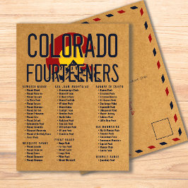 Cartão Postal Colorado 14ers Fourteeners Vintage Mountain Climb