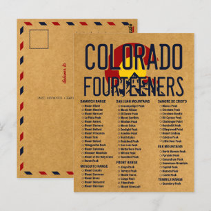 Cartão Postal Colorado 14ers Picos de Montanha Vintage Subida de