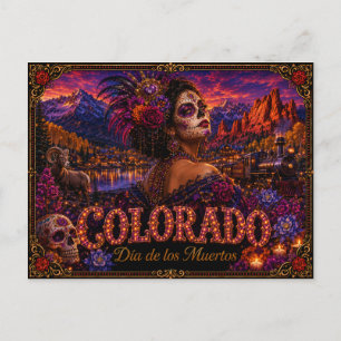 Cartão Postal Colorado Dia dos Mortos Retro