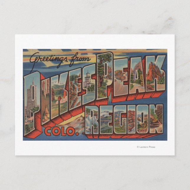 Cartão Postal Colorado Springs, Colorado - Pikes Peak (Frente)