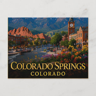 Cartão Postal Colorado Springs Pikes Peak & Montanhas Rochosas