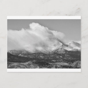 Cartão Postal Colorado Twaks Picos Invernos Vista BW