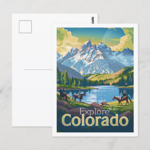 Cartão Postal Colorado USA America Vintage Familiar Viagem Place