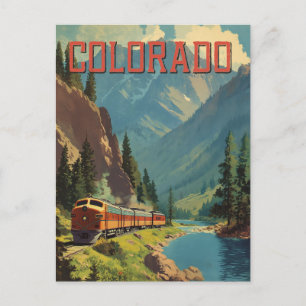 Cartão Postal Colorado Viagens vintage Art