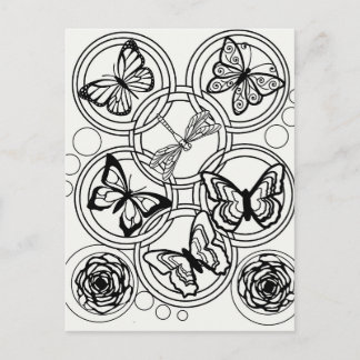 Cartão Postal Colore a sua própria adolescente adulta que cola