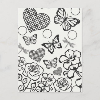 Cartão Postal Colore a sua própria adolescente adulta que cola