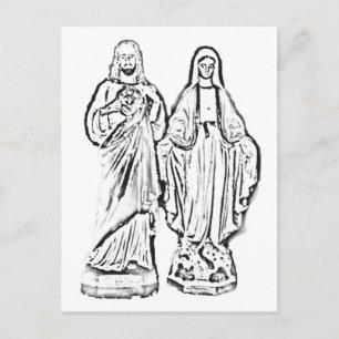 Cartão Postal Colore-me! Jesus e Mary