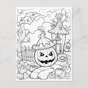 Cartão Postal Colore seu próprio Jack-o-Lanterna