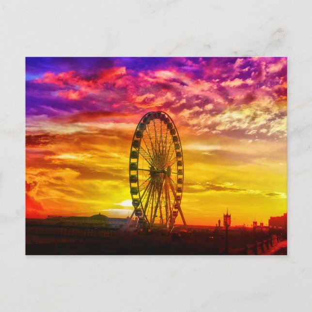 Cartão Postal Colores Brilhantes Sunset - Roda Seafronta Brighto (Frente)