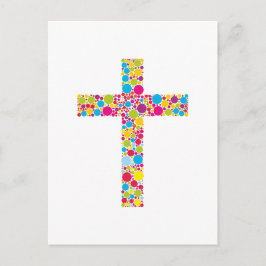 Cartão Postal Colorful Christian Cross