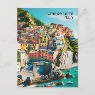 Cartão Postal Colorful Cinque Terre, Itália - Foto personalizáve