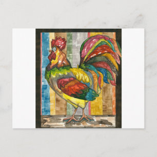 Cartão Postal colorful rooster