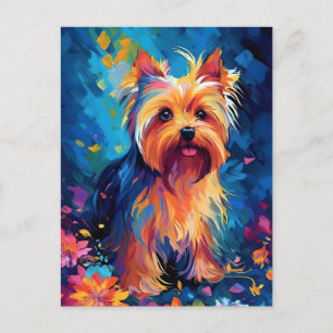 Cartão Postal Colorful Yorkshire Terrier
