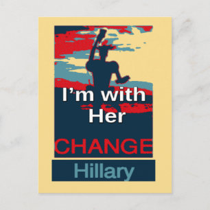 Cartão Postal Colorida 2016, estou com o seu voto na Hillary USA