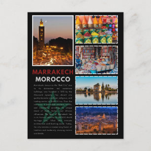 Cartão Postal Colorida Arquitetura Marraquexe marroquina