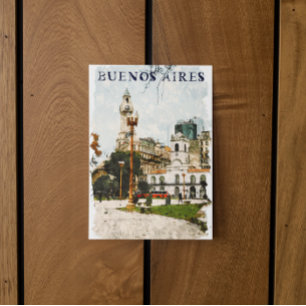 Cartão Postal Colorida Buenos Aires Argentina Skyline