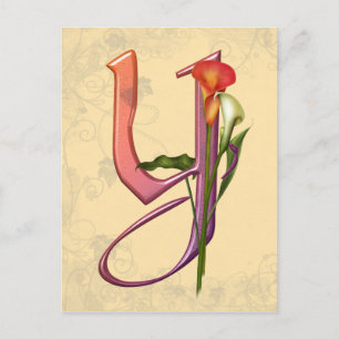 Cartão Postal Colorida Calla Inicial Y
