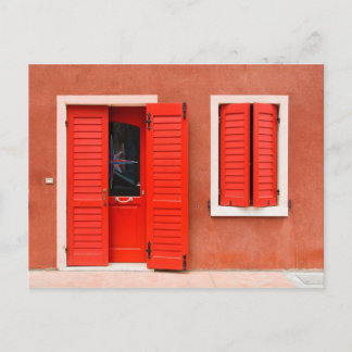 Cartão Postal Colorida House Facade, Caorle, Itália