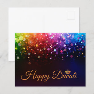 Cartão Postal Colorida Lights Happy Diwali