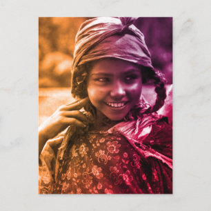 Cartão Postal Colorida Magrebe Tunisina Djerba, mulher Postca