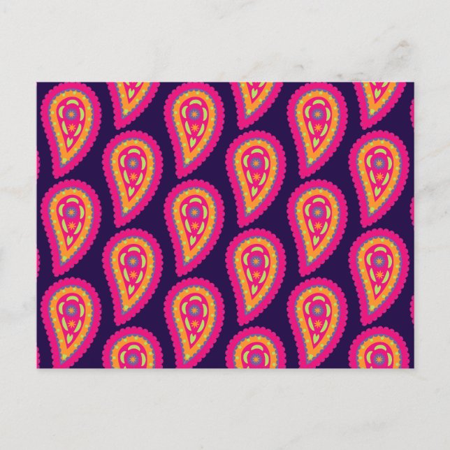 Cartão Postal Colorida Paisley (Frente)