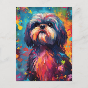 Cartão Postal Colorida Shih Tzu