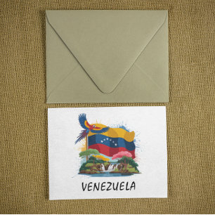 Cartão Postal Colorida Venezuela - Bandeira da América do Sul