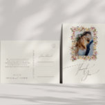 Cartão Postal Colorida Wildflower | Foto de Beige Meadow Obrigad<br><div class="desc">Este girassol colorido | obrigado de fotos de prados beige, seu postal é perfeito para o seu simples casamento de verão no arco-íris. Os florais cor-de-rosa brilhante, encantado, amarelo, laranja e dourado dão a este produto a sensação de um jardim primavera hippie elegante minimalista. A design moderna é a arte...</div>