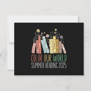 Cartão Postal Colorido a Leitura Mundial do Nosso Verão de 2025