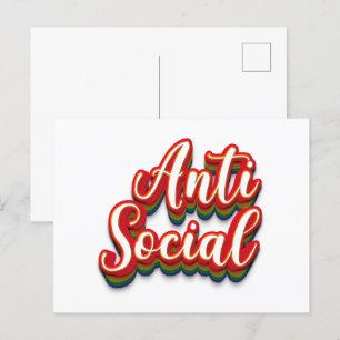 Cartão Postal Colorido Anti-Social