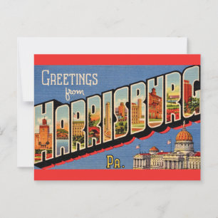 Cartão Postal Colorido Antigo Harrisburg PA