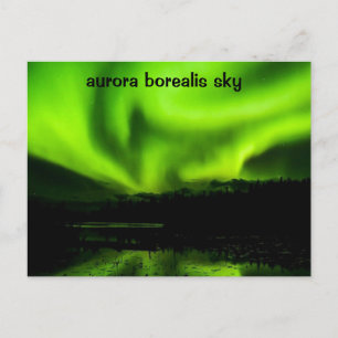 Cartão postal Colorido Aurora Borealis Sky