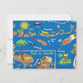 Cartão Postal Colorido de Bali Lombok